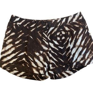 𝅺JOE brown white zebra animal print cargo shorts Sz 12